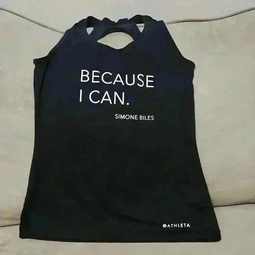 Athleta Simone Biles Because I Can Nitro Black Tank - Picture 5 of 7